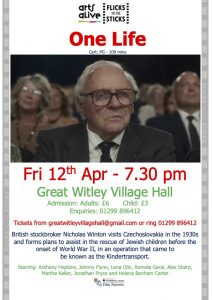 FILM NIGHT - One Life @ Great Witley Village Hall