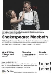 FREE EVENT -Shakespeare: MACBETH @ Great Witley Village Hall