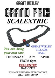 **FREE EVENT** Scalextric Evening @ Great Witley Village Hall